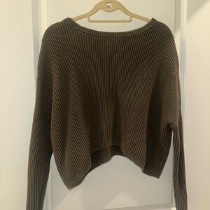 La Hearts Dark Green Ribbed Sweater